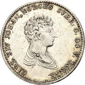 CARL XIV JOHAN 1818-1844, KONGSBERG, 1/2 speciedaler 1827. Riper på advers/scratches on obverse