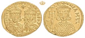 Constantine V Copronymus, with Leo IV and Leo III. AV solidus (21 mm; 4,45 g)