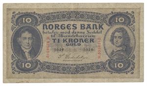 10 kroner 1926. M.5236310.