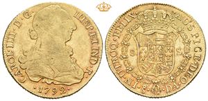 Carl IV, 8 escudos 1792. Santiago