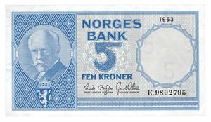 5 kroner 1963. K9802795.