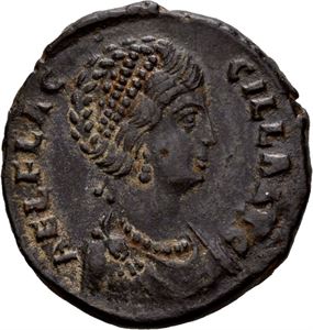 Aelia Flacilla d.386 e.Kr., Æ2, Antiokia 383-386 e.Kr. R: Flacilla stående