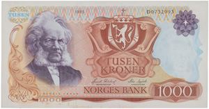 1000 kroner 1985. D0732993.
