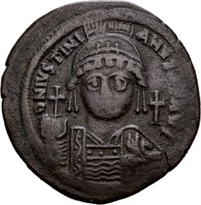 Justinian I 527-565, Æ follis, Constantinople, 539-540 e.Kr. R: Stor M