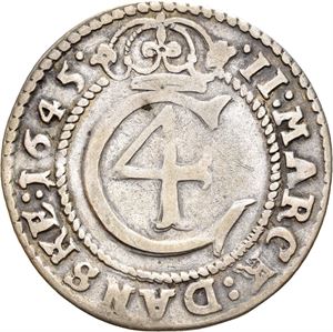 CHRISTIAN IV 1588-1648 2 mark 1645. S.38