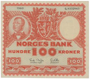 100 kroner 1960. G.9332843