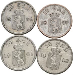10 øre 1899x2, 1901 og 1903
