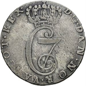 CHRISTIAN VII 1766-1808. 8 skilling 1780. S.3 var.