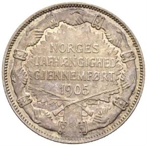 2 kroner 1907, med geværer.