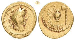 The Ceasarians. Julius Caesar. Early 46 BC. AV aureus (20 mm; 8,06 g)