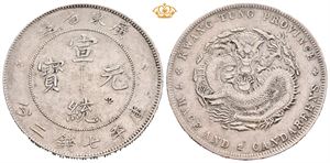 Kwangtung, dollar u.år/n.d. (1909-1911). Chopmark og små riper/chopmark and minor scratches