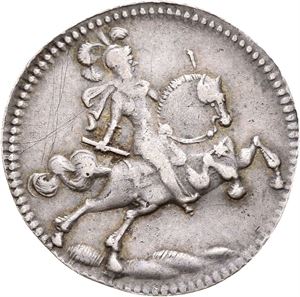 CHRISTIAN V 1670-1699, CHRISTIANIA Sølvavslag av Gyldenløves dukat u.år/n.d. (1,48 g). S.4a