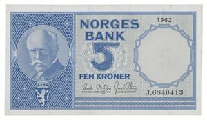 Norway. 5 kroner 1962. J6840413
