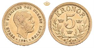 Oskar II, 5 kronor 1881