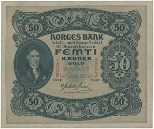 50 kroner 1940. C.0373235.