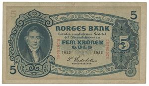 5 kroner 1922. H2638282