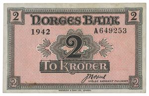 2 kroner London 1942. A649253