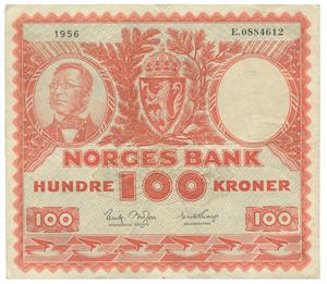 100 kroner 1956. E0884612