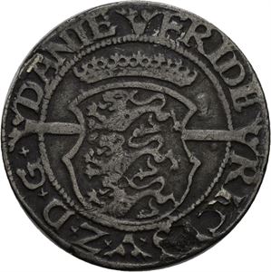 FREDERIK II 1559-1588. 1 mark 1563. Blankettfeil på advers/planchet flaw on obverse