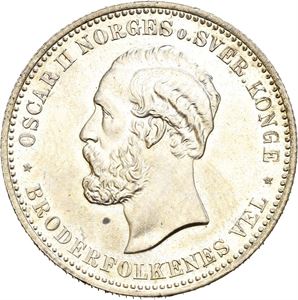 OSCAR II 1872-1905, KONGSBERG, 2 kroner 1898