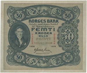 50 kroner 1938. B.6190233.