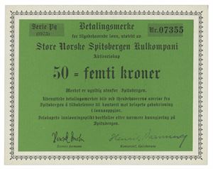 50 kroner 1973. Serie Pq. Nr.07355.