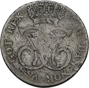 CHRISTIAN VII 1766-1808. KONGSBERG. 24 skilling 1767. S.3