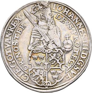 Daler 1573. Har vært anhengt, oppgravert/has been mounted, tooled