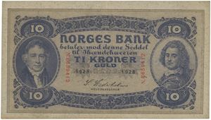 10 kroner 1928. N.8659412.