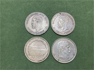 Lot 4 stk. 2 kroner 1893, 1900, 1907 og 1908