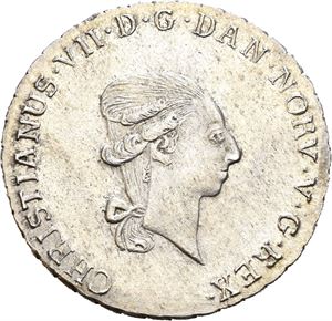CHRISTIAN VII 1766-1808, KONGSBERG, 1/3 speciedaler 1799. S.9