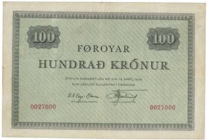 100 kronur 1952 0027000.  Sieg 19.