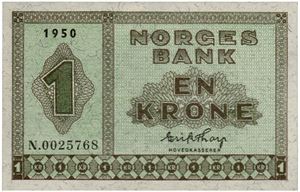 1 krone 1950. N0025768