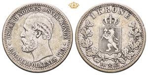 Norway. 1 krone 1887