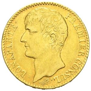 Napoleon Bonaparte første konsul, 40 francs år 12 A (=1803/4).