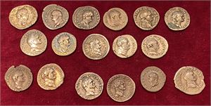 # 27. Lot of 17 Roman Imperial denarii of Vespasian (16) and Titus (1).