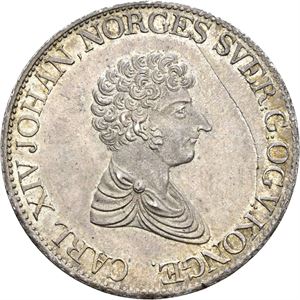 CARL XIV JOHAN 1818-1844 Speciedaler 1826. Blankettfeil/planchet crack