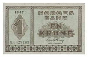 1 krone 1947. K0429763