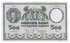 500 kroner 1966. A2369483