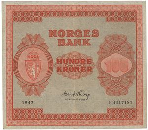 100 kroner 1947 B 4417187.