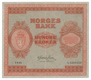 100 kroner 1945. A.6269320