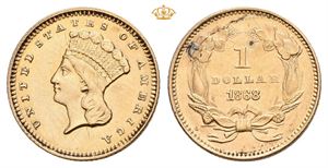 1 dollar 1868. Pusset/polished