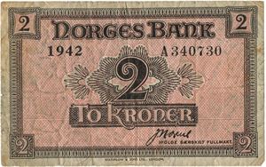 2 kroner 1942. A340730