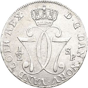 CHRISTIAN VII 1766-1808 1/2 speciedaler 1778. S.2