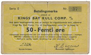 50 øre 1951/52. Serie E. Nr. 37.