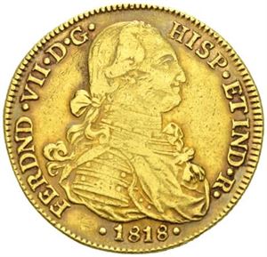 Ferdinand VII, 8 escudos 1818 NR