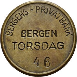 Bergens Privatbank, adgangstegn. Torsdag nr.46