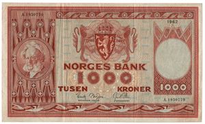 1000 kroner 1962. A1930779