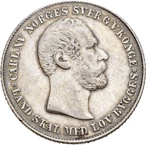CARL XV 1859-1872, KONGSBERG, 1/2 speciedaler 1862