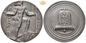1936. Berlin. Deltagermedalje. Placzek. Bronse. 70 mm